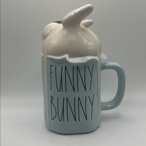 Rae Dunn Funny Bunny lidded mug Brand New coffee cup gift Easter